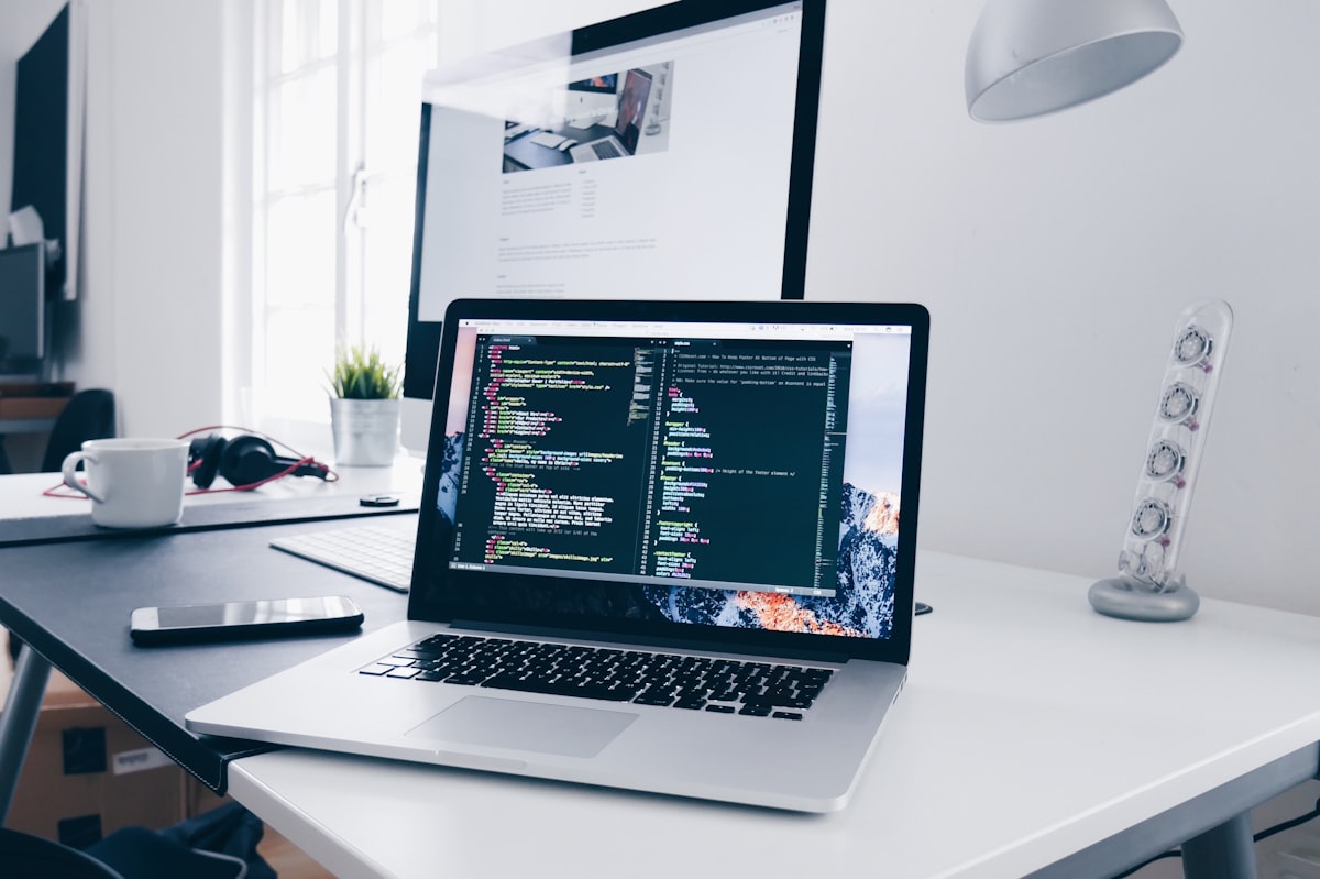 Smart Desizns engineer writing front-end code for a client website